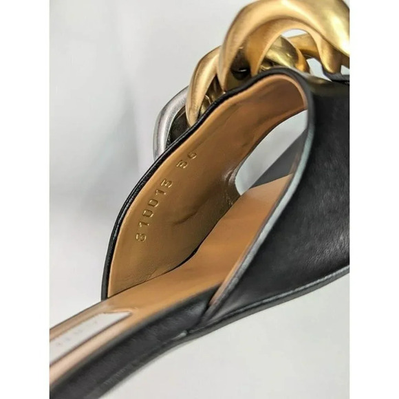 Stella McCartney Falabella Women's Chain Mules Sandals Black Size 36 (MSRP $835) - Picture 8 of 12